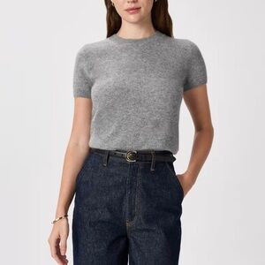 Mongolian Cashmere Tee Size Medium - Heather Gray